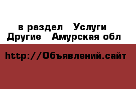  в раздел : Услуги » Другие . Амурская обл.